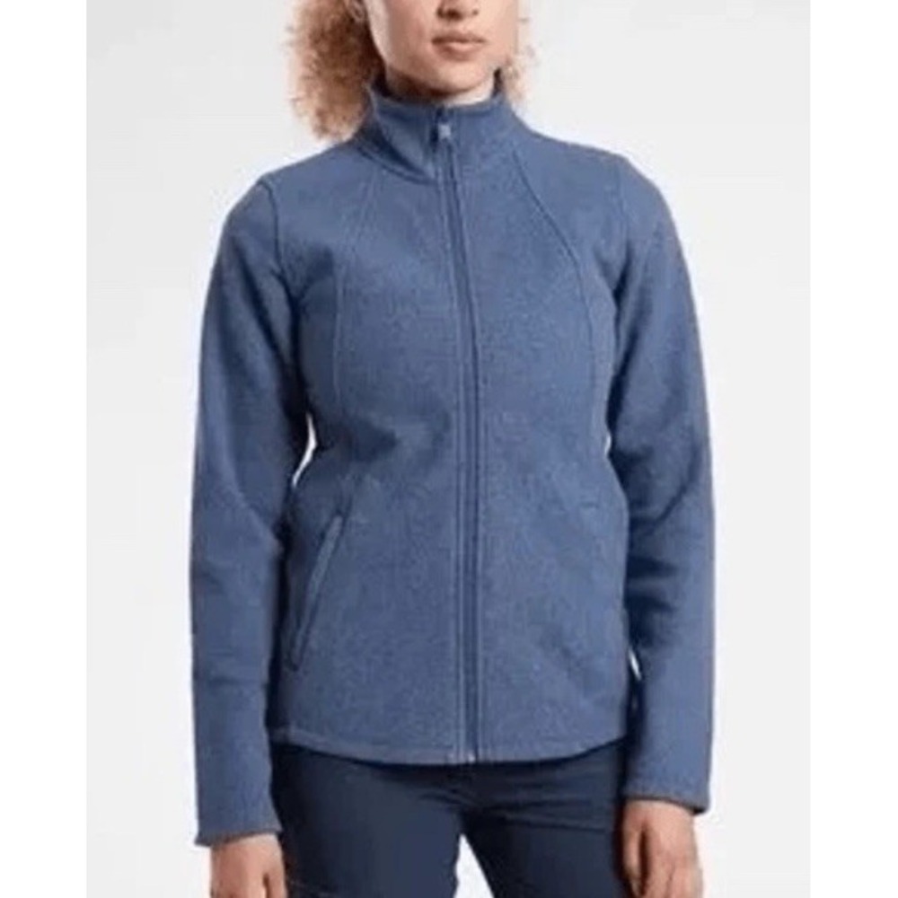 Athleta Blue‎ Stroll Fleece Full Zip Up Jacket Woman's Medium